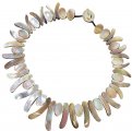 Genuine large black mother of pearl shell necklace