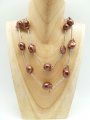 13-14mm Chocolate Mabe Pearl w/ Copper Rothium Plated Tube