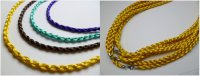 6mm Gold Cross Braid Satin Necklace with 925 Silver