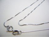 16"- 925 Silver 0.7mm Box Chain with Rhodium Plated