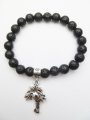 8mm Lava Stone bracelet w/Palm Tree Charm