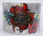 50mm Assorted Color Floral Faux Shell Bangle Cuff