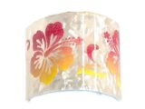 50mm White Hibiscus Floral Faux Shell Bangle Cuff