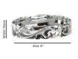 Size 9 -10mm Hawaiian Floral Silver Filled Copper Bangle