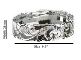 Size 9.5 -28mm Hawaiian Floral Silver Filled Copper Bangle