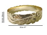Size 9 -28mm Hawaiian Floral 18K Gold Filled Copper Bangle