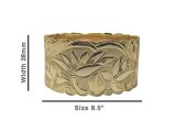 Size 8.5 -28mm Hawaiian Floral 18K Gold Filled Copper Bangle