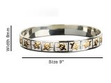 Size 9- 8mm Turtle 18K Gold Filled & Silver Plated Copper Bangle