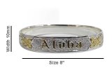 Size 8- 10mm "Aloha" 18K Gold Filled & Silver Plated Copper Bang
