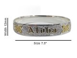 Size 7.5- 12mm "Aloha" 18K Gold Filled & Silver Plated Copper Ba