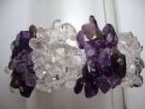 Purple and White Semi-Precious Stone Bracelet