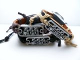 "I ♥ Hawaii" Triple Turtle Metal Plaque Leather ID Bracelet