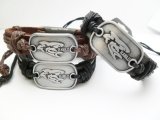 Metal Hawaii Shark Leather Bracelet