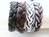 Twist-Cord-Friendship Bracelet Black Brown White and Pink