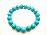10mm Turquoise Stone Elastic Bracelet