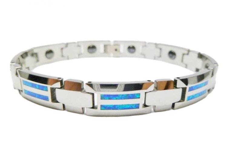 Synthetic Opal on Tungsten Bracelet​ - Click Image to Close
