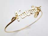 Cable Bracelet 8" w/ Gold "Hawaii" Pendant
