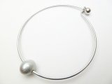 Silver Round Pearl Cable Bracelet