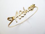 Cable Bracelet 8' w/ Yellow Gold Plated 'Aloha' Pendant