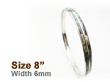 6mm Abalone Shell Stainless Steel Bangle (Size 8)