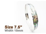 10mm Abalone Shell Stainless Steel Bangle (Size 7.5)
