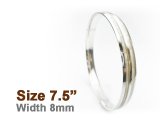 8mm White Abalone Shell Stainless Steel Bangle (Size 7.5)