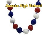 Assets - Red, White & Blue Color Painted Kukui Nut Lei 32"