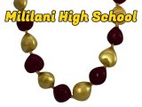 Mililani - Brown & Gold Color Painted Kukui Nut Lei 32"