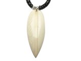 Bone Surfboard w/ 18" Black Coconut Beads Necklace