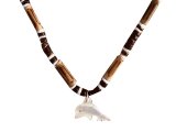MOP Dolphin w/ 18" Coconut & Wood Beads Necklace