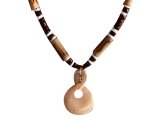 Wood Symbo of Eternity w/ 18" Coconut & Wood Beads Necklace