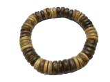Multi Brown 10mm Coconut Beads Stretchable Bracelet