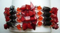 Multi-Task Magnetic Necklace/Bracelet w/ Red Coral & Beads
