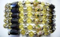 Multi-Task Magnetic Necklace/Bracelets w/ Yellow Cloisonne Beads