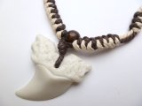 Buffalo Bone Powder White Tooth with Adjustable Cord