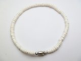 Class A Grinded White Puka Shell Anklet