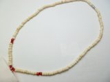 18" Red & Cream 2-3mm Coco Bead Necklace
