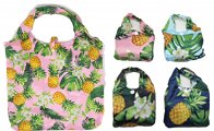 Hawaii Pineapple Print Reusable Bag w/ Matching Pouch