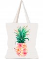 Hibiscus Plumeria Hawaii Collage Pineapple Cotton Tote Bag