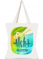 "Aloha Hawaii" Beach Scene Cotton Tote Bag