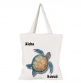 "Aloha Hawaii" Turtle Canvas Tote Bag 13.5X15.5" (35x40cm)
