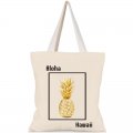 "Aloha Hawaii" Pineapple Canvas Tote Bag 13.5X15.5" (35x40cm)