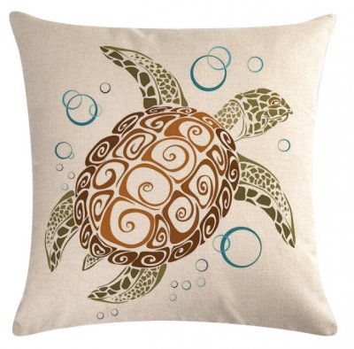 Hawaii Turtle Print Cushion Pillow Case 18"x18"(45cm)