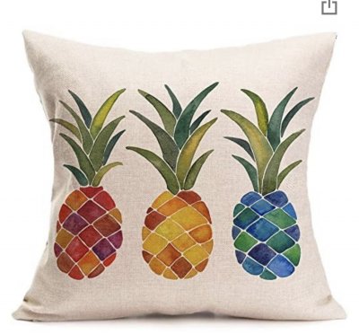Hawaii Pineapple Print Cushion Pillow Case 18"x18"(45cm)