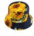 Hawaii Sun flower Navy Blue Print Bucket Hat