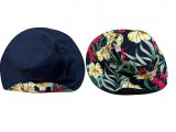Tropical Floral Print / Blue Reversible Hat