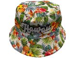 "Hawaii" Tropical Print Bucket Hat
