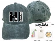 HI, Hawaii-Stay Aloha, Olive / Sage Cotton Cap, 6pcs/bag