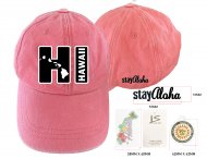 HI, Hawaii-Stay Aloha, Pink Cotton Cap, 6pcs/bag