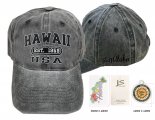 Hawaii 1959-Stay Aloha, Charcoal Cotton Cap, 6pcs/bag